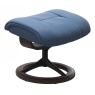 Stressless Mayfair footstool signature base blue leather