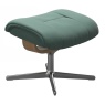 Stressless Mayfair footstool cross base green leather swivel base