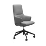 Stressless Stressless Mint High Back Office Chair With Arms - Batick Wild Dove Leather - Quick Ship!