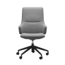 Stressless Mint High Back Office Chair With Arms - Batick Wild Dove Leather - Quick Ship!