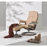 Stressless David Chair and Stool with Signature Base