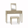 Bentley Designs Rimini Aged Oak & Weathered Oak Stool - Ivory Bonded Leather