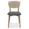 Bentley Designs Dansk Scandi Oak Veneer Back Chair - Cold Steel Fabric (PAIR)