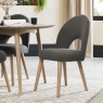 Bentley Designs Dansk Scandi Oak Upholstered Chair - Cold Steel Fabric (PAIR)