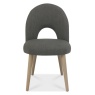 Bentley Designs Dansk Scandi Oak Upholstered Chair - Cold Steel Fabric (PAIR)