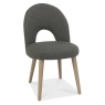 Bentley Designs Dansk Scandi Oak 4 Seater Table & 4 Upholstered Chairs in Cold Steel Fabric