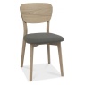 Bentley Designs Dansk Scandi Oak 4 Seater Table & 4 Veneer Back Chairs in Cold Steel Fabric