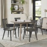 Dansk Scandi Oak 4 Seater Table & 4 Spindle Chairs in Dark Grey