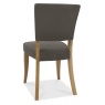 Bentley Designs Indus Rustic Oak Upholstered Chair - Dark Grey Fabric (PAIR)