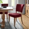 Bentley Designs Bentley Designs Indus Rustic Oak Upholstered Chair - Crimson Velvet Fabric (PAIR)