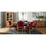 Bentley Designs Bentley Designs Indus Rustic Oak Upholstered Chair - Crimson Velvet Fabric (PAIR)