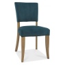 Bentley Designs Bentley Designs Indus Rustic Oak Upholstered Chair - Sea Green Velvet Fabric (PAIR)