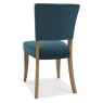 Bentley Designs Indus Rustic Oak Upholstered Chair - Sea Green Velvet Fabric (PAIR)