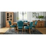 Bentley Designs Bentley Designs Indus Rustic Oak Upholstered Chair - Sea Green Velvet Fabric (PAIR)