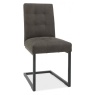 Bentley Designs Indus Upholstered Cantilever Chair - Dark Grey Fabric (PAIR)