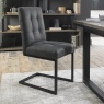 Bentley Designs Indus Upholstered Cantilever Chair - Dark Grey Fabric (PAIR)