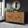 Bentley Designs Indus Rustic Oak & Peppercorn Wide Sideboard