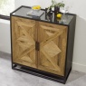 Bentley Designs Indus Rustic Oak & Peppercorn Drinks Cabinet