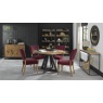 Indus Rustic Oak Circular Dining Table & 4 Indus Dining Chairs