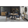 Bentley Designs Indus Rustic Oak Circular Dining Table & 4 Indus Dining Chairs