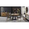 Bentley Designs Bentley Designs Indus Rustic Oak Circular Dining Table & 4 Bentley Designs Indus Dining Chairs