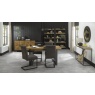 Bentley Designs Indus Rustic Oak 4-6 Seater Table & 4 Indus Cantilever Chairs in Dark Grey Fabric