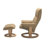Stressless Stressless Mayfair Chair and Stool with Classic Base In Paloma Sand & Oak