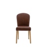 Gallery Hinton Dining Chair Brown Leather (PAIR)