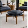 Gallery Direct Datsun Footstool Antique Ebony Leather