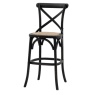 Gallery Gallery Cafe Stool Black With Rattan (Set of 2)