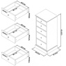Bentley Designs Bentley Designs Ashby Soft Grey 5 Drawer Tall Chest