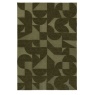 Gallery Large Cortland Block Rug in Olive Green