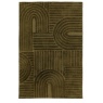 Gallery Direct Saser Rug – Large Olive Green Geometric Textured Rug