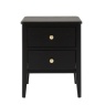 Gallery Direct Acton 2 Drawer Bedside black with elegant gold handles