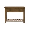 Gallery Direct Hardwick natural oak console table with 1 drawer and a slatted shelf