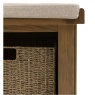 Gallery Direct Hardwick Hall Bench showcasing one of 3 baskets that store underneath and pull out