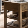 Gallery Direct Hardwick Kitchen Island side angle lifestyle showing shelving