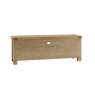 Gallery Direct Hardwick Media Unit showcasing back of the unit with mdf back panel with wire holes