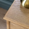 Gallery Direct Malvern 1 Drawer Bedside showcasing top view and grain of warm wood detail