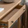 Gallery Direct Malvern 1 Drawer Console Table showcasing drawer pulled out with metal runners
