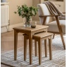 Gallery Direct Malvern Nest of 2 Tables on lush carpet with glass vase and flowers on top
