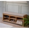 Gallery Direct Malvern Hall Bench in hallway with shoes and blankets in cubbies