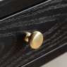 Gallery Direct Acton 2 Drawer Console Black showcasing gold knob handle