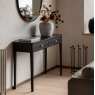 Gallery Direct Acton 2 Drawer Console Black lifestyle in hall with white vase and mirror