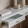 Gallery Direct Acton 2 Drawer Console White with drawer pulled out