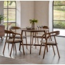 Gallery Direct Madrid Walnut Round Dining Table + 4 Dining Chairs