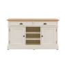 Gallery Direct Eton large sideboard with white painted base and oak top