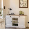 Gallery Direct Eton white and oak large sideboard styled in dining room