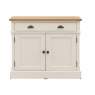 Gallery Direct Eton small sideboard with painted white base and natural oak top