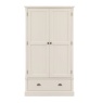 Gallery Direct Eton white wardrobe with two doors and a spacious drawer in a classic country style